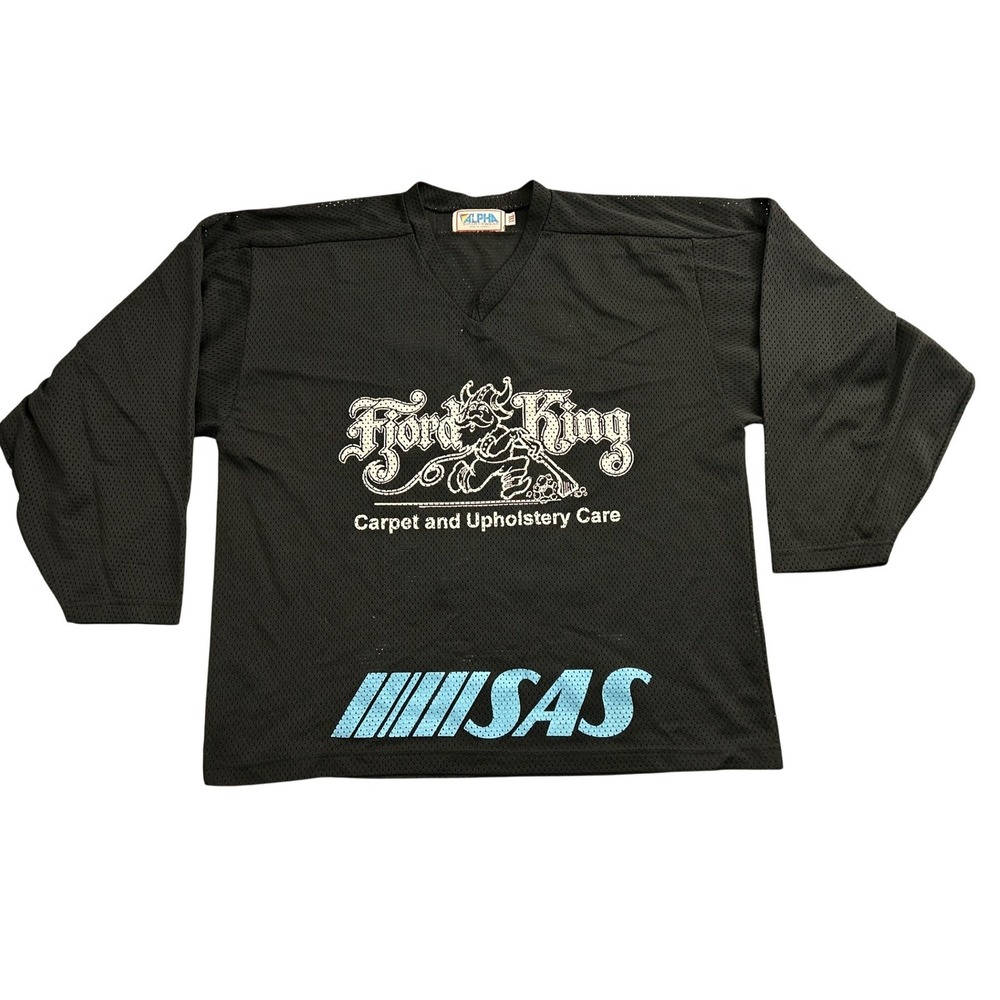 Alpha Sportswear Hockey Jersey Mens XXL Black Excellent Fjord King SAS 14 Mack